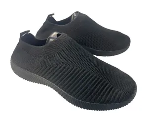 Womens Black Knit Slip On Sneakers Size 39 US 8.5 Sock Walking Shoes thumbnail 1