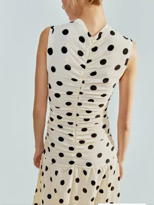 H&M Cream Maxi Dress with Black Polka Dots thumbnail 3