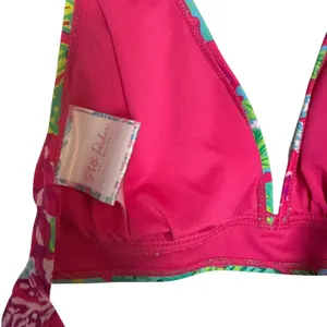 Stella Parker Pink Green Starfish Print 2 Piece Halter Swim Skirt Bikini Set M thumbnail 4