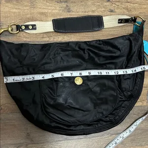 Coach Vintage Black Hobo Bag with Gold Accents thumbnail 7
