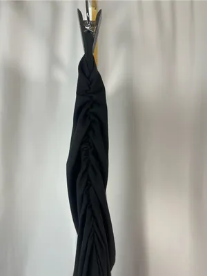 SHEIN Black Large Strapless Ruched Midi Dress Elegant Vacation Evening Solid thumbnail 3