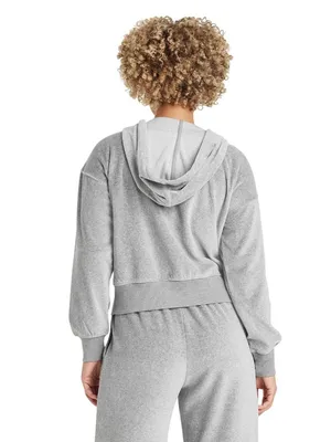 NWT Universal Thread Leisure Studio Velour Hoodie Sweatshirt 92090310 Gray XL thumbnail 2