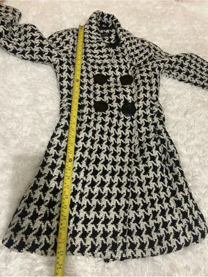 Rue 21 Women’s Black White Houndstooth Peacoat big buttons SO CUTE size Small thumbnail 11