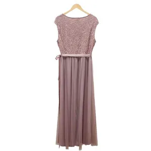 NWT Candalite Dress Formal Gown Mauve Tulle Skirt Lace Sequin Maxi Size XL NEW thumbnail 4