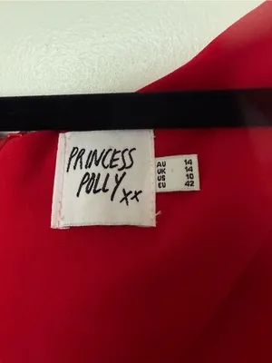Princess Polly Kenzie Mini Dress Red Long Sleeve Keyhole Size 10 thumbnail 3