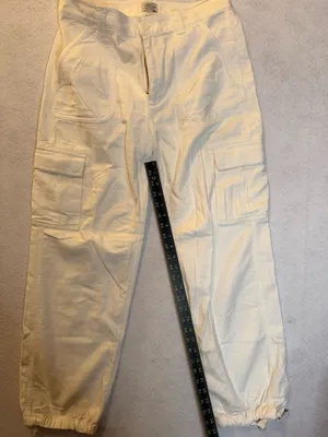 J.Crew Women's Ivory High-Rise Relaxed Cargo Jogger Pants Size 28 thumbnail 2