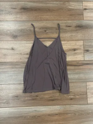 SILENCE + NOISE Basic Casual Summer Boho Flowy Ash Brown Tank Top | Size XS thumbnail 3