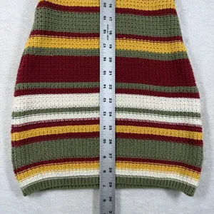 Zara Womens Striped Halter Mini Dress Green Red Yellow Small 4813/812/071 thumbnail 5