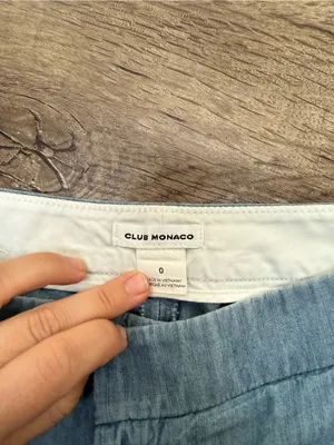 CLUB MONACO Scalloped Hem Chambray Amber Shorts Size‎ 0 thumbnail 3
