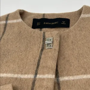 Zara Beige Wool  Jacket with Silver Hardware bust 34 length 20 thumbnail 5