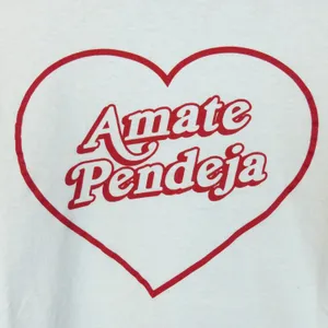 Amate Pendeja Graphic T Shirt Womens M White 100% Cotton Heart Tee by La Beks thumbnail 2
