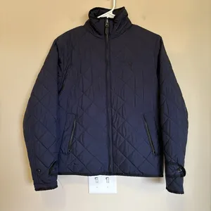 Ralph Lauren Sport Jacket Quilted Light Puffer Navy Coat Small Accent Cuffs Logo thumbnail 1
