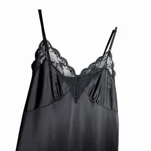 Y2K Women's Black Lace Satin Slip Dress XS-S Coquette Boudoir Nightgown Romantic thumbnail 9