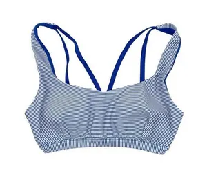 JoyLab Blue and White Striped Strappy Stretch Lightly Lined Sports Bra Size XS thumbnail 1