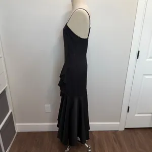 SheIn Elegant Evening 6 Maxi Dress High Low Ruffle Hem Whimsigoth Black Fairy Grunge thumbnail 6