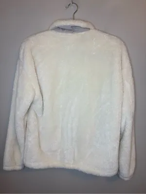 New Balance Women’s S Ivory Plush Teddy Fleece Full Zip Jacket Sherpa thumbnail 3