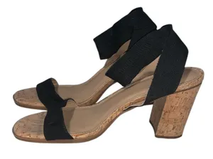Maurices Hillary Black Block Heels Elastic Ankle Strap Womans 11 thumbnail 1