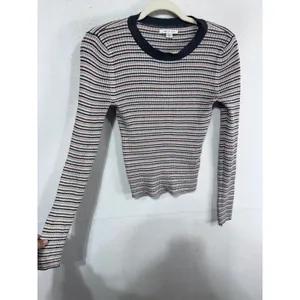 American‎ Eagle Medium Multicolor Striped Sweater Women's Ribbed Long Sleeve thumbnail 3