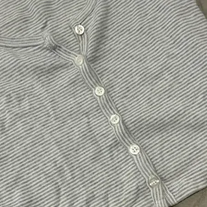 Brandy Melville Gray Striped Crop Top thumbnail 3
