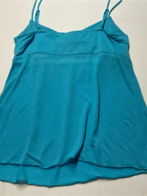 Aqua Blue Babydoll Camisole Eyeshadow Women/Jr Sz M Sequin Trim Shelf Bra Y2K thumbnail 8