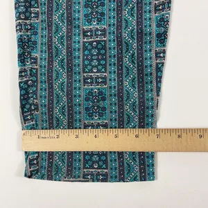 Calypso St. Barth Pants Womens Medium Blue Silk Crepe Jogger Beaded Tassel Print thumbnail 9