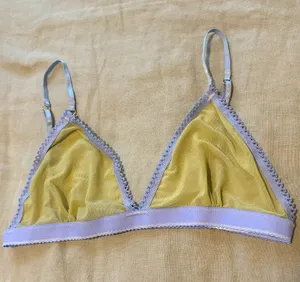 Nette Rose Triangle Mesh Bralette Yellow Size M thumbnail 1