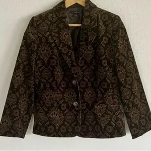 Willi Smith Vintage Floral Tapestry Corduroy Blazer thumbnail 1