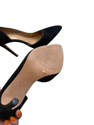 JESSICA SIMPSON Black Suede Pointed Heels Size 7.5 thumbnail 3