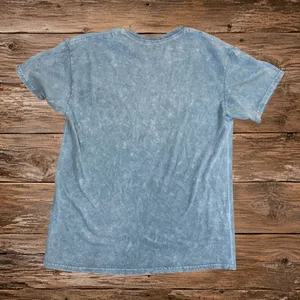 Nirvana Smiley Face Graphic Tee Blue Acid Wash Cotton Rock Band Shirt Medium thumbnail 2