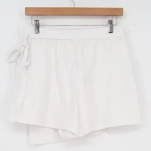 Francesca's White Cotton Wrap Skort Side Tie Shorts Womens Medium thumbnail 4