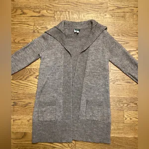 J crew wool blend open front long cardigan Taupe Brown. Size Small. thumbnail 8