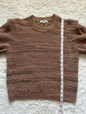 Madewell Prentiss Sweater Spacedye Shoulder Tuck Pullover Autumn Brown Sz L thumbnail 12