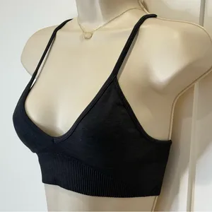 Lululemon Ebb To Street Bra Size 4 Black Ribbed V Neck Crossback Sporty Yoga thumbnail 7