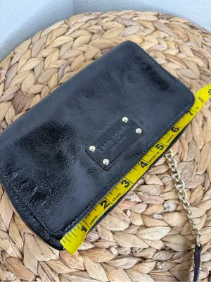 Kate Spade Purse Black Patent Leather Clutch Purse on a Chain Shoulder Strap thumbnail 2