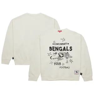 Mitchell & Ness Cincinnati Bengals Throwback Logo 3.0 pullover sweatshirt cream thumbnail 12