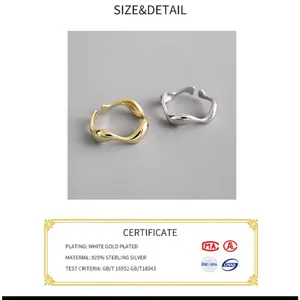 🆕 Yellow‎ Gold Wave Ring Gold Plated 925 Sterling Silver | Adjustable thumbnail 5