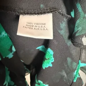 MISA Lolita Black Green Floral Print Long Sleeve V-Neck Ruffled Mini Dress Small thumbnail 7