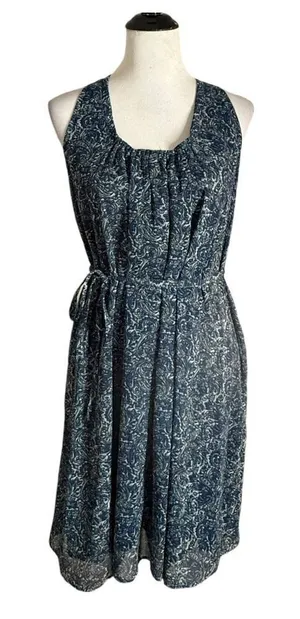 Converse Womens Paisley Print Open Back Dress Size M Blue Halter Tie Waist BOHO Casual thumbnail 1