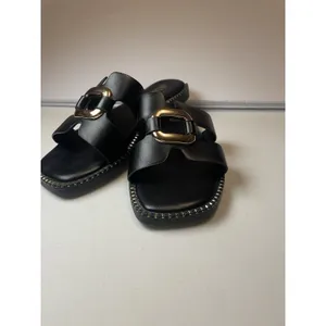 Jason Wu Women's Black Leather Slide Sandals Buckle Slip-On US 7.5 thumbnail 2