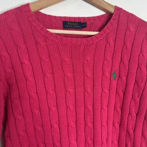 Polo Ralph Lauren ladies julieanna pink cotton pullover crewneck sweater M thumbnail 10