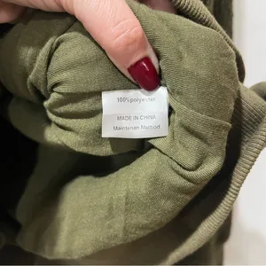 Womens‎ Mirol Sherpa Fleece bomber Faux Fuzzy Size Large Army Green Jacket thumbnail 6