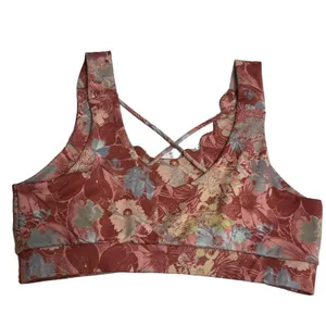 Anthropologie Daily Practice Allie Sports Bra Floral Size‎ Large Scalloped thumbnail 3