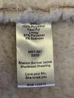 Show Me Your Mumu Jacket Womens Medium Beige Faux Shearling Sheldon Bomber Zip thumbnail 14