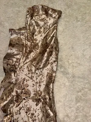 NEW Donna Karan New York Metallic Ruffle Detail Strapless Gold Gown sz 2 thumbnail 5