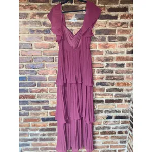NWOT Lulu's Notorious Charm Rusty Rose Pleated Flutter Sleeve Maxi Dress Size XL thumbnail 7