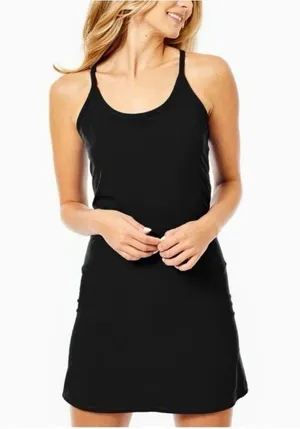 Tuckernuck Addison Bay Active Dress Size S Black‎ Racerback Built In Shorts thumbnail 1