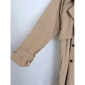 Abercrombie & Fitch Tan Trench Coat Water Resistant Belted XL thumbnail 4