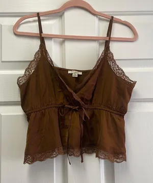 American Eagle Outfitters Lace Cropped Tank thumbnail 1