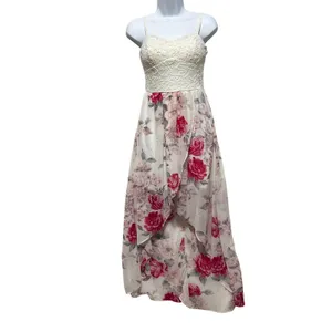 Lily Rose Babydoll Cottage Maxi Dress‎ S Floral Lace Chiffon Y2K Coquette Fairy thumbnail 2