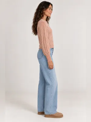 NWT Frye Marled Scalloped Knit Wool Sweater – Peach – S thumbnail 2